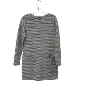 Joules Monochrome Geometric Dress Perfect 2 Pocket Quilted Grey Dress Size 4